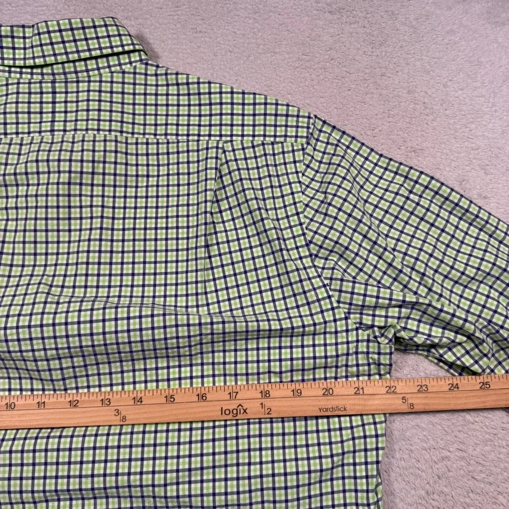 Polo Ralph Lauren Button Down Shirt Mens M Green Gingham Check Plaid Cotton Prep